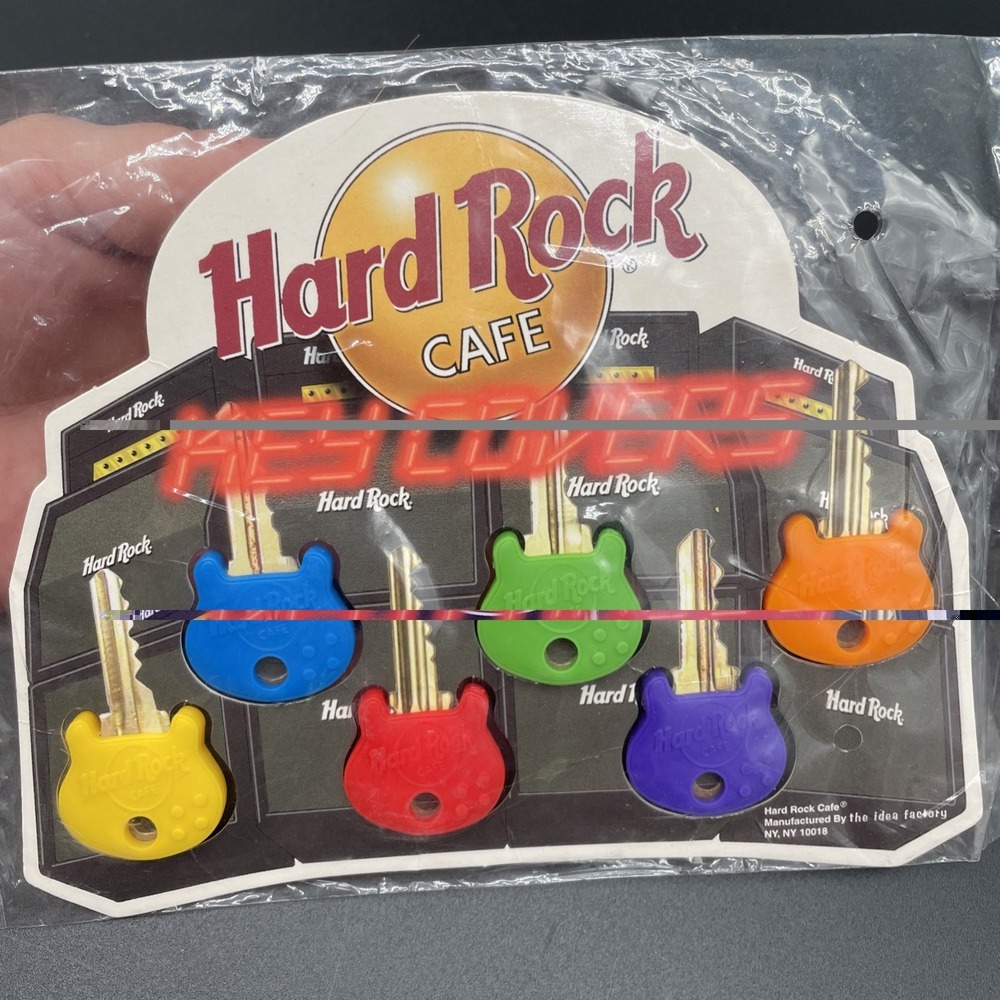 Hard Rock Cafe Key Covers Guitar Shaped Silicone Multicolored New Sealed Package